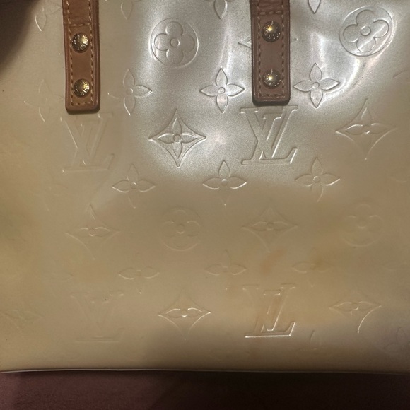 Authentic Reade Monogram Vernis Pm Yellow/Gold Patent Leather Tote Small - Picture 9 of 10